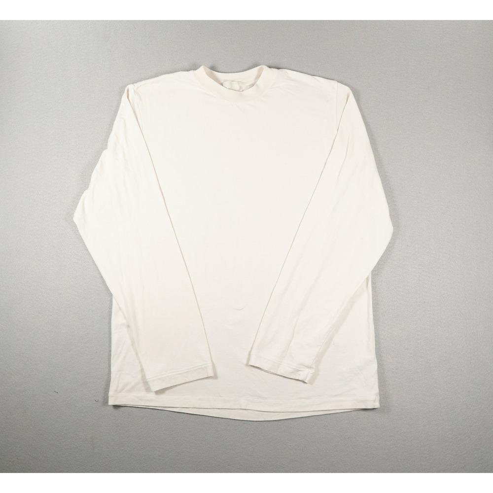 Skims Long Sleeve Crew Neck T-Shirt Bone White Modal Blend Mens Small